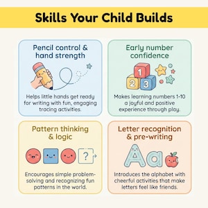 Preschool curriculum bundle cover image showing printable worksheets for age 3-4 homeschooling and kindergarten readiness.