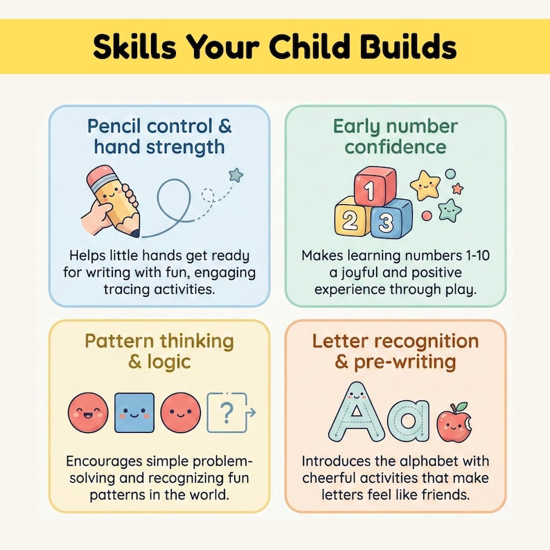 Preschool curriculum bundle cover image showing printable worksheets for age 3-4 homeschooling and kindergarten readiness.
