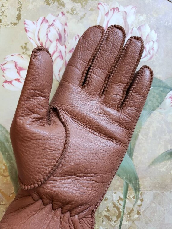 Vintage Sta-Soft Deer Skin Leather Size L Tan Dri… - image 6