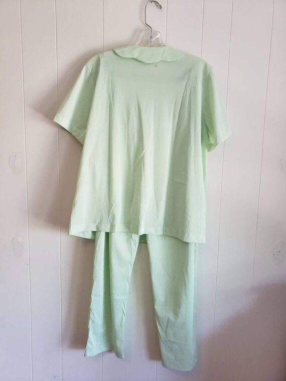 Vintage Hollywood Vassarette Pale Green Pajama Se… - image 2