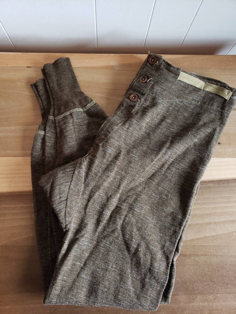 Vintage Military Issue Mens Wool Long Johns Undergarment First | Etsy