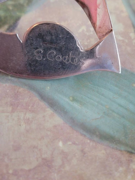 Vintage Signed S. Coates Sterling Silver and Onyx… - image 7