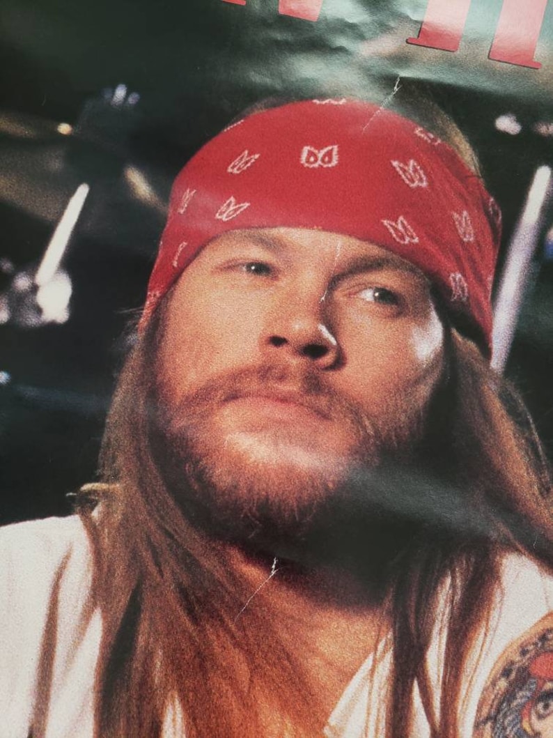 Vintage Guns N Roses Axl Rose Poster Use Your Illusion 1992 Etsy