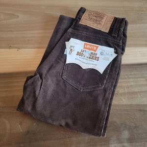 Vintage Levi&#39;s Saddleman Boot Jeans: Brown Corduroy, Size 12 Slim