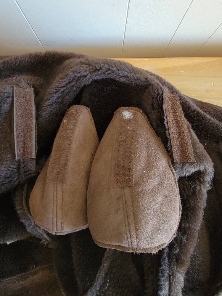 Sprung Frères シェアード ヌートリア 本毛皮 ベルテッドコート Vintage Sprung Freres Women's Chocolate Brown Sheepskin Shearling