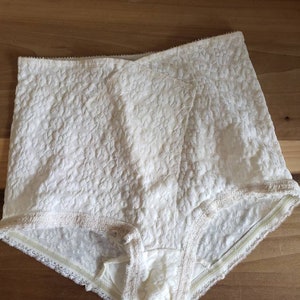 Vintage Saks Fifth Avenue Panty Girdle Size L Large White Lace Mid Century 1960s Union Label Made in the USA
