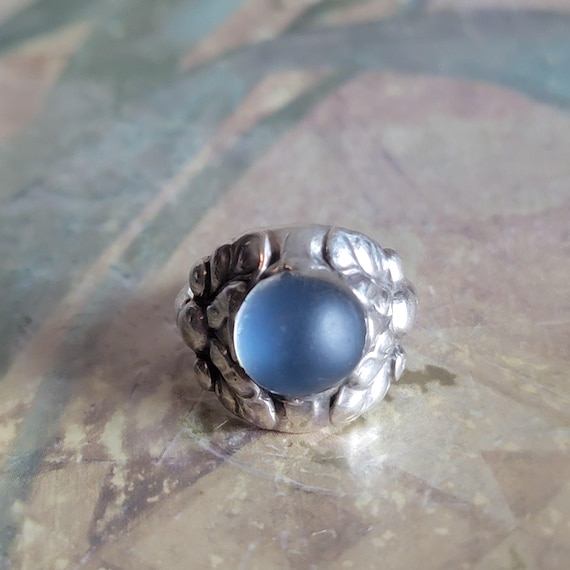 Vintage Georg Jensen Denmark 11 B Sterling Silver and Blue