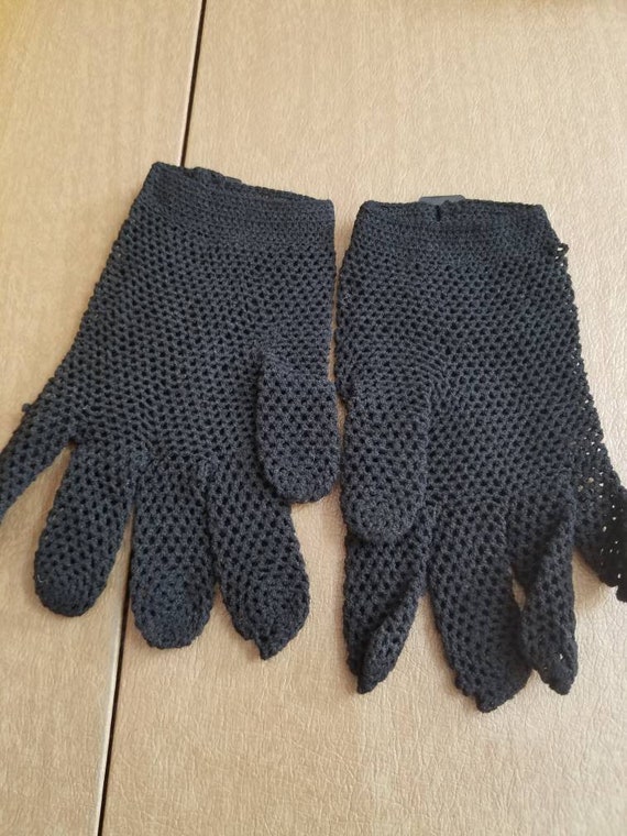 Vintage by Elayne Black Gloves Ladies Retro Croch… - image 7