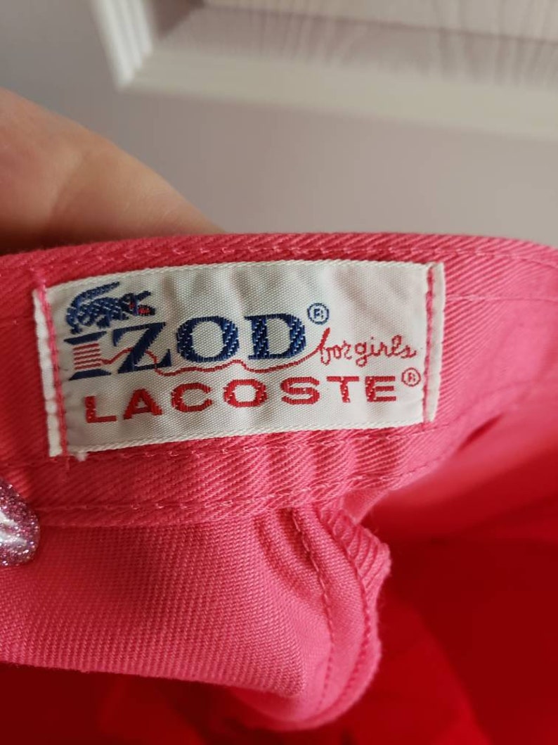Vintage Never Worn Izod For Girls Lacoste Girls Hot Pink Pants Hidden Button Size 12 Made in the USA Creased Darts 1980s image 9