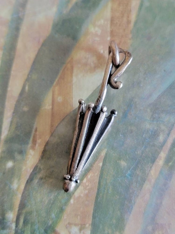 Vintage Sterling Silver Umbrella or Parasol Penda… - image 8