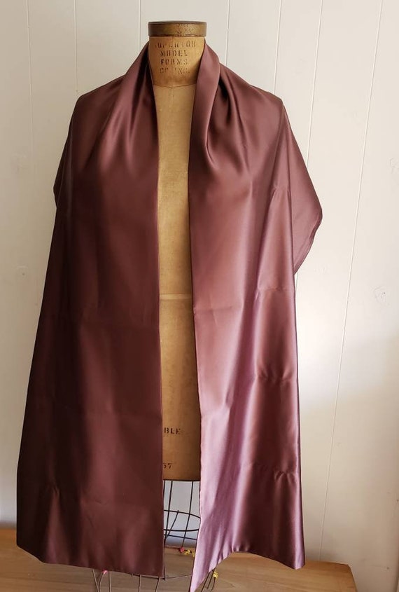 Vintage Light Brown Satin Stole Shawl Wrap Evening