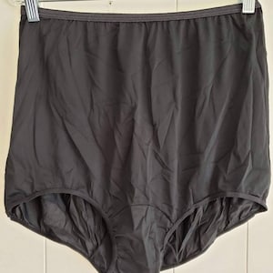 Vintage Size 8 Briefs Panties Underwear Garment Black Pin Up Burlesque High Waisted  Nylon Crotch As Is