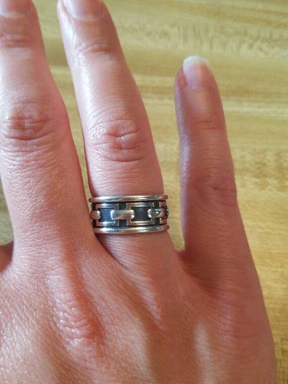 Vintage Sterling Silver Band Ring Size 10 Wedding… - image 9