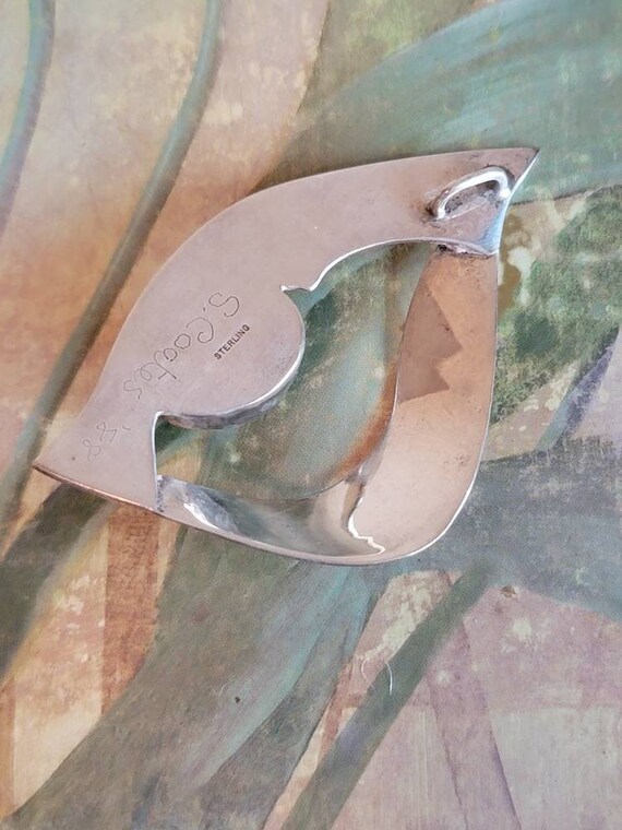 Vintage Signed S. Coates Sterling Silver and Onyx… - image 6