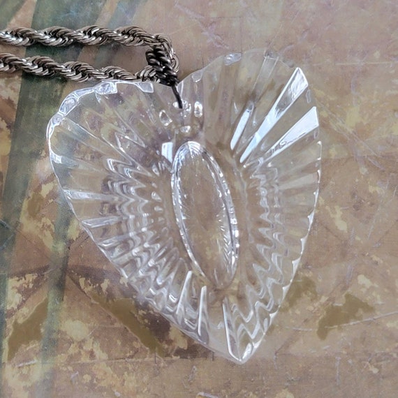 Vintage Waterford Crystal Heart Pendant Sterling … - image 4