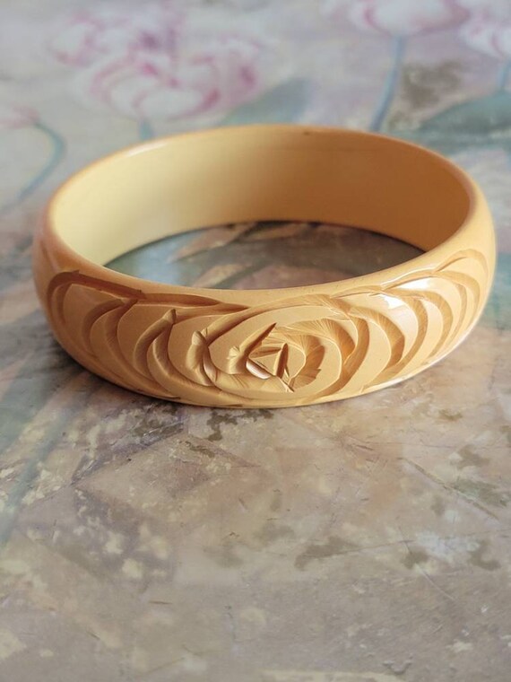 BRACELET JONC BAKÉLITE VINTAGE - Ancien - Couleur Marron - Bijou Rétro Occasion