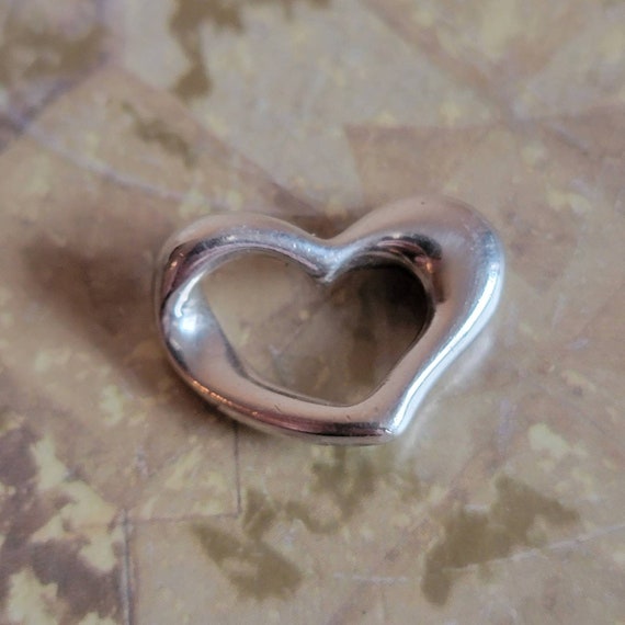 Vintage Sterling Silver Cut Out Heart Pendant Lov… - image 6
