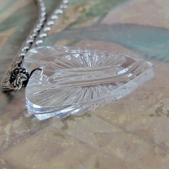 Vintage Waterford Crystal Heart Pendant Sterling … - image 2