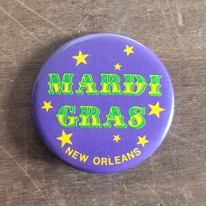 Vintage New Orleans Mardi Gras Souvenir Button Pin Pinback