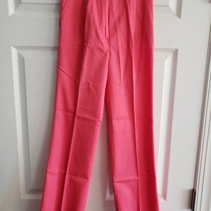 Vintage Never Worn Izod For Girls Lacoste Girls Hot Pink Pants Hidden Button Size 12 Made in the USA Creased Darts 1980s image 4