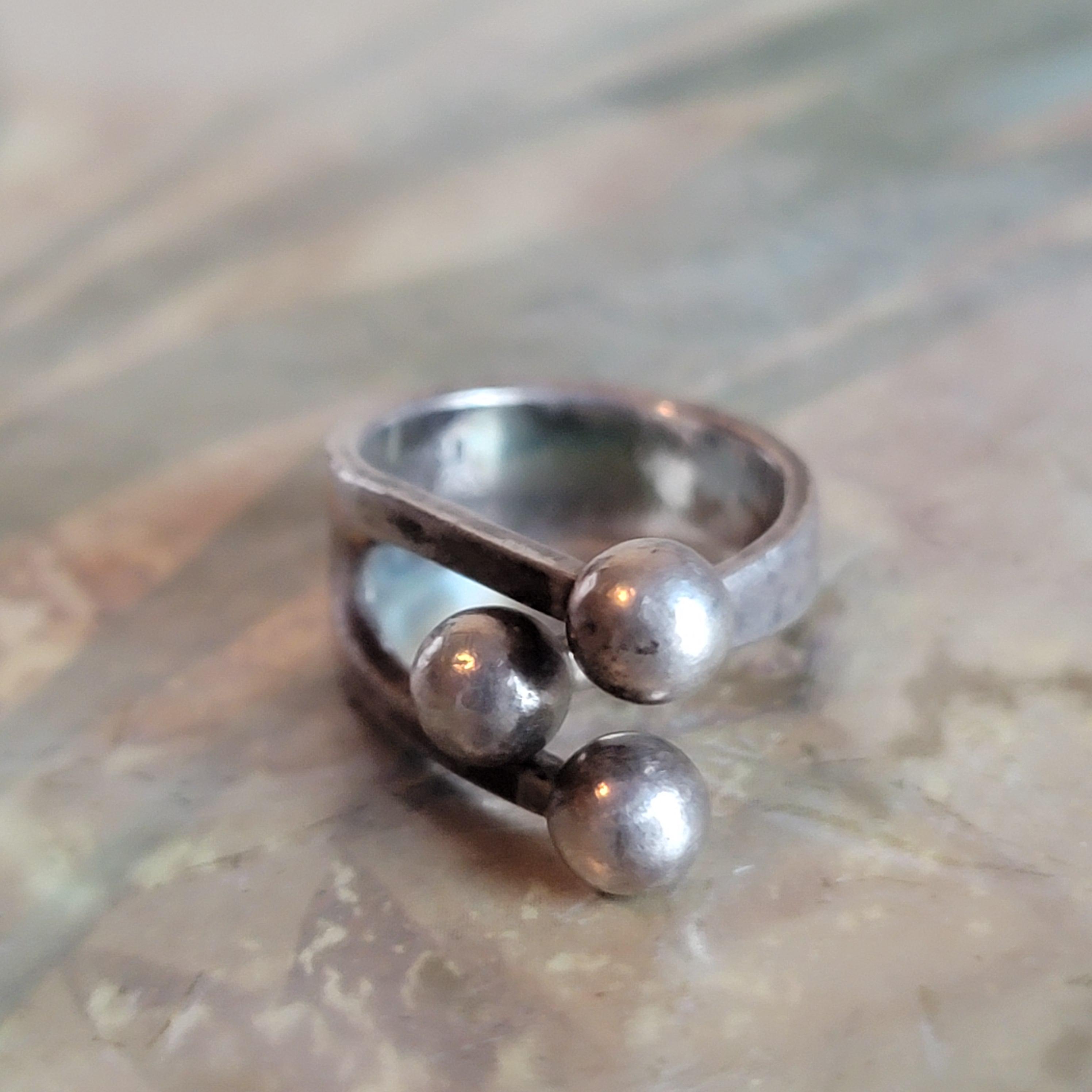 Vintage Ana Gretas Eker Norway Sterling Silver Modernist Ring