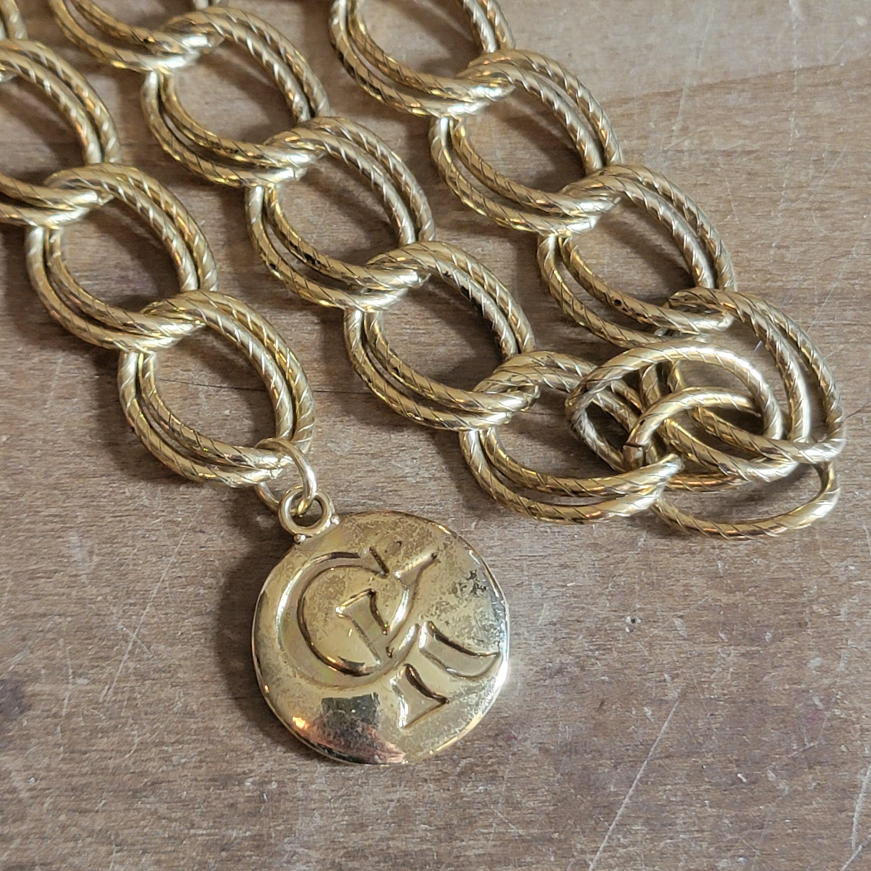 Vintage Calvin Klein Gold Tone Metal Adjustable Double Chain  display picture 3