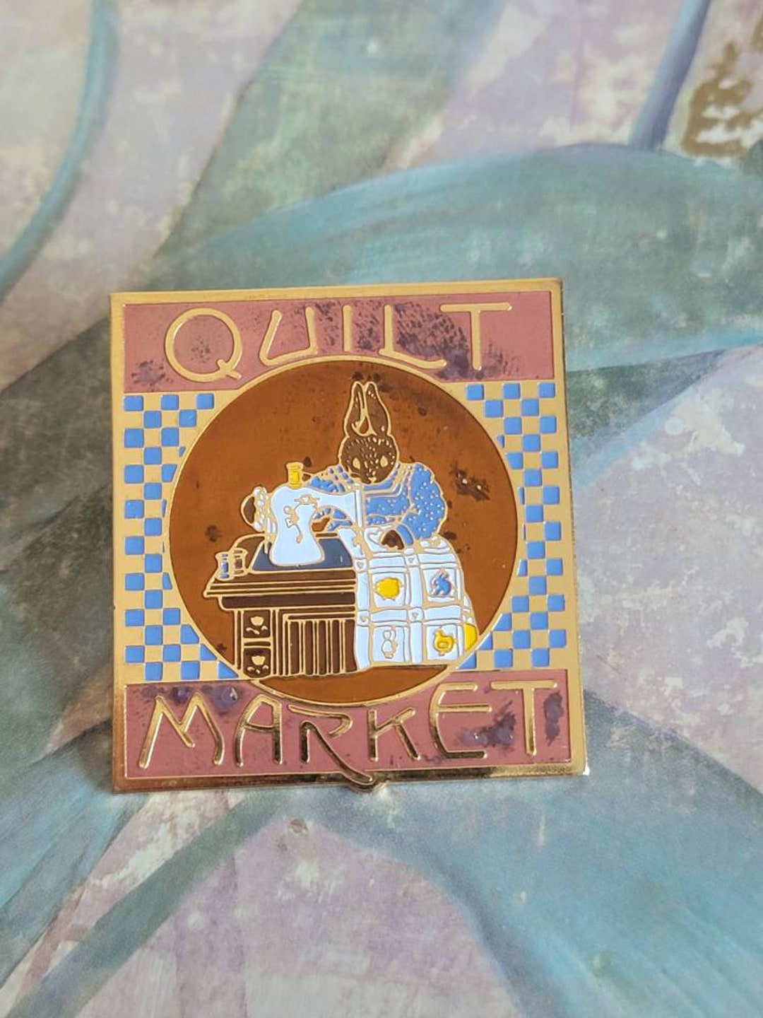 Vintage LF/BBP Quilt Market Lapel Pin Enamel 1986 Etsy