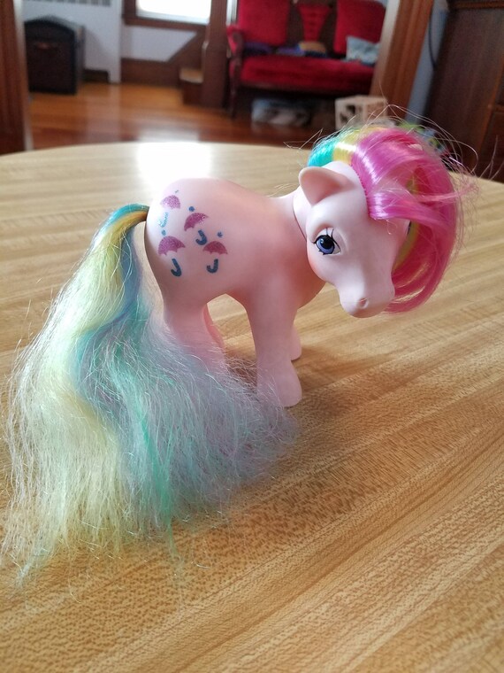 Vintage My Little Pony Parasol Earth Pony Gen 1 Pink Rainbow Etsy