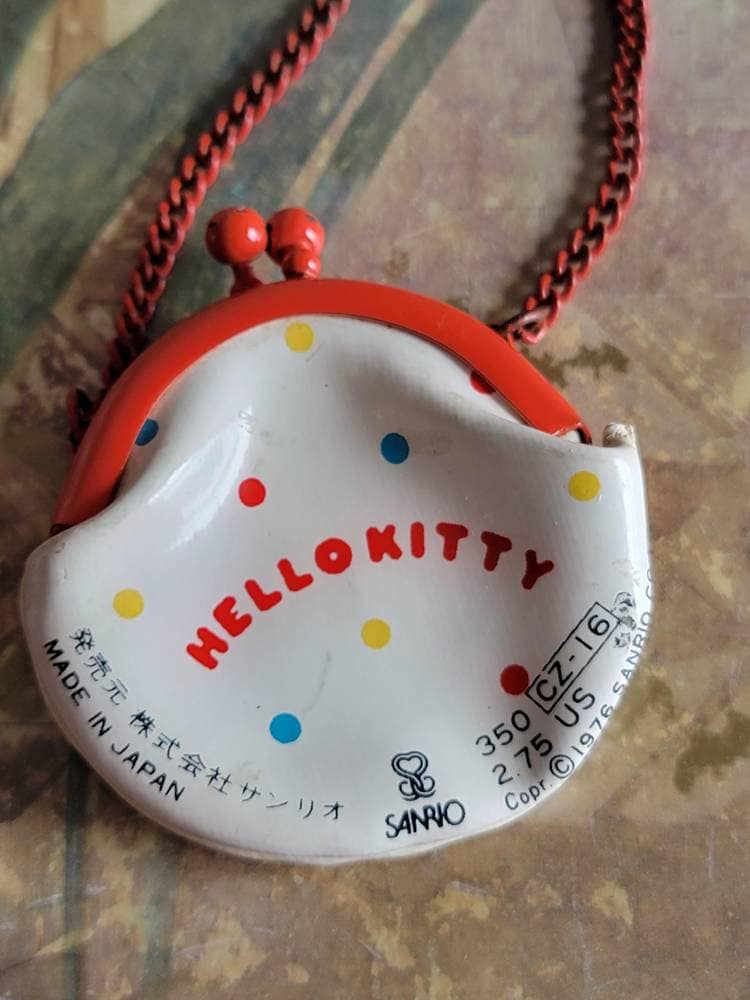 Vintage Rare Sanrio Hello Kitty 1976 Tiny White Change Purse 