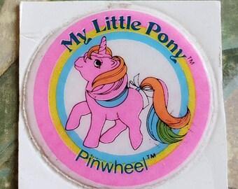 Vintage Gen 1 My Little Pony Unused Pinwheel Unicorn Sticker 1980s MLP Made in Taiwan