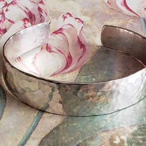 Vintage Sterling Silver Hammered Cuff Bracelet