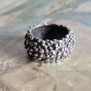 Vintage Sterling Silver Chunky Statement Ring Size 8