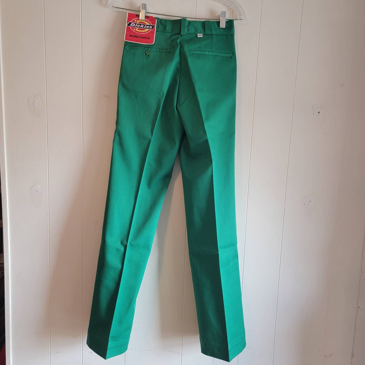 Vintage Dickies Green Pleated Work Pants - Size 16 Slim, Made in 