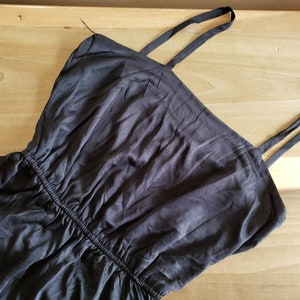 Vintage Sheer Black Catsuit Jumpsuit Spaghetti Straps Size 12