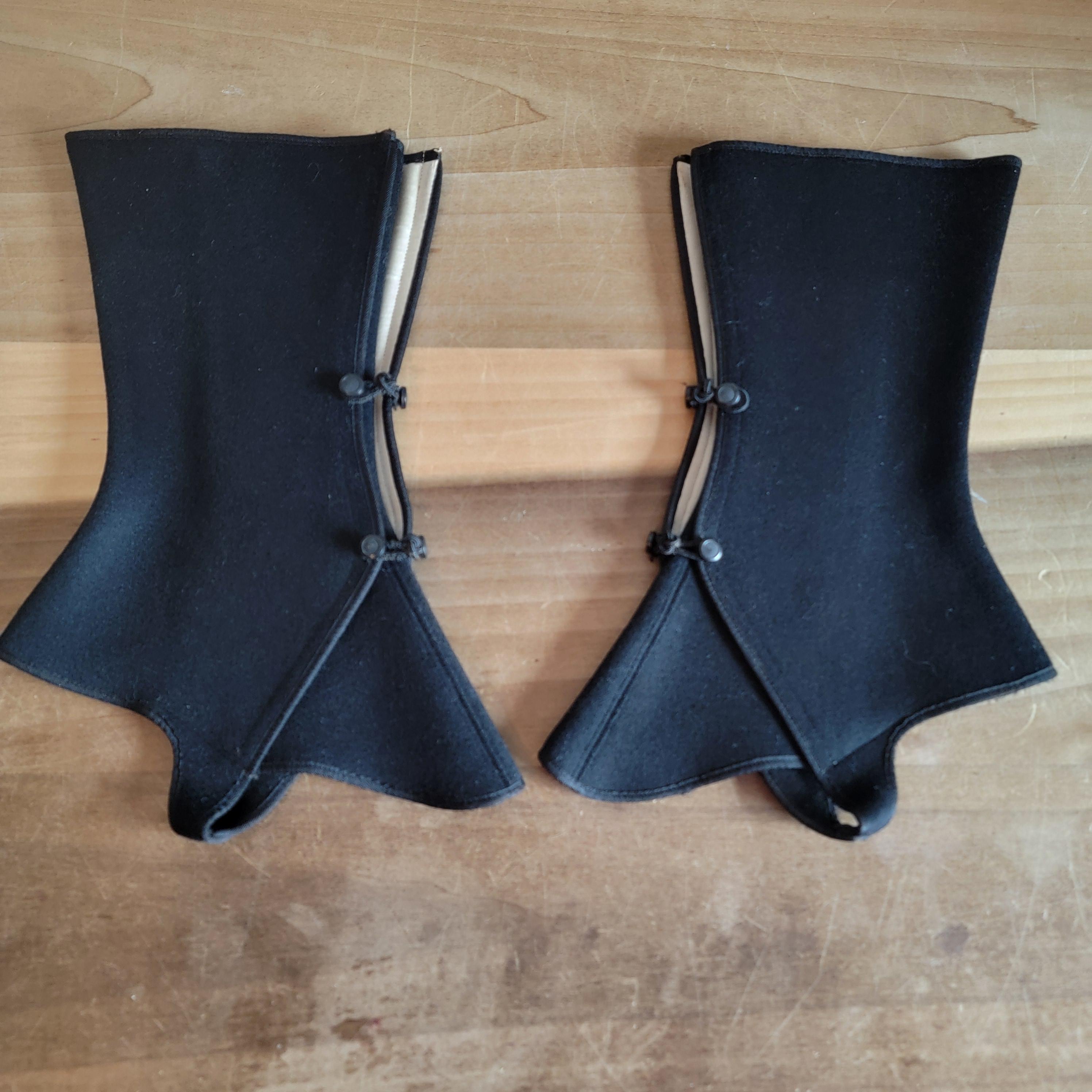 Vintage Drads Black Wool Silk Spatterdashes Spats As Is