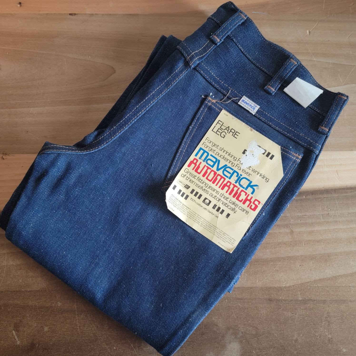Vintage Maverick Automaticks Flare Leg Jeans, Boys Size 14, Dead