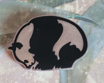 Sterling Silver PANDA BEARS Brooch Detailed 7gms Fine  display picture 2