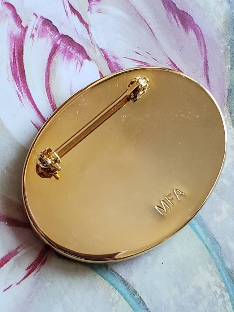 Vintage MFA Museum of Fine Arts Boston Pin Gold Tone Pin