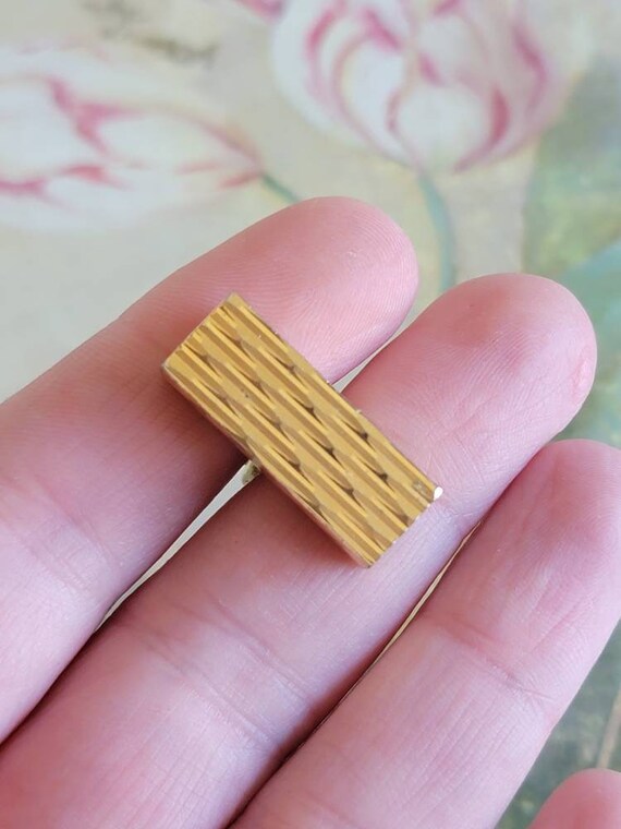 Vintage Rectangular Cufflinks: Black & Gold Tone,… - image 9