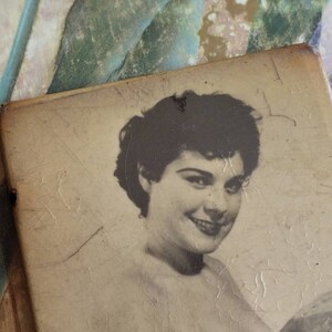 Vintage MATURE Nude Woman on a Pocket Mirror Rectangular Black and