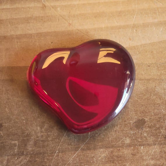 Vintage Tiffany & Co. Elsa Peretti Red Glass Heart Paperweight - Etsy