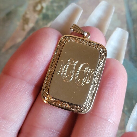 Vintage Monogramed MHW Script Initials Gold Tone … - image 8