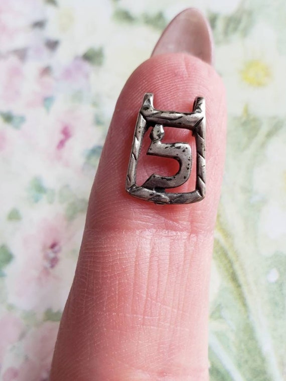 Vintage Hand Made Sterling Silver Pendant Hebrew … - image 5