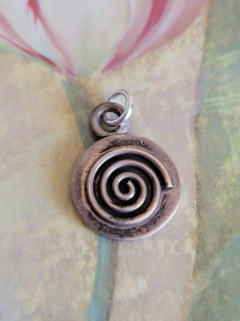 Sterling Silver Spiral Pendant 925 Vintage R.N