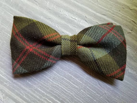 Vintage Shades of Olive Green Clip on Bow Tie Bow… - image 6