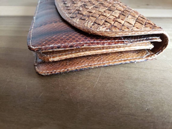 Vintage Brown Snakeskin Purse Pocketbook Handbag … - image 7