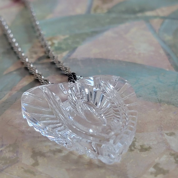 Vintage Waterford Crystal Heart Pendant Sterling … - image 6