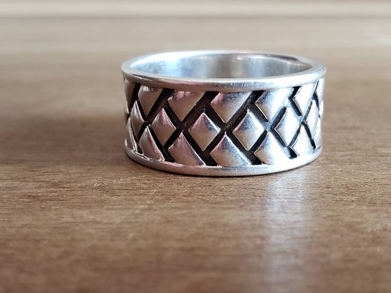 Vintage Sterling Silver Band Ring Size 9, 11 or 1… - image 2