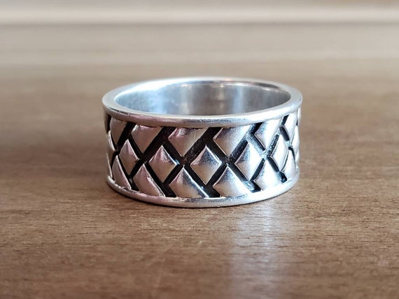 Vintage Sterling Silver Band Ring Size 9, 11 or 1… - image 3