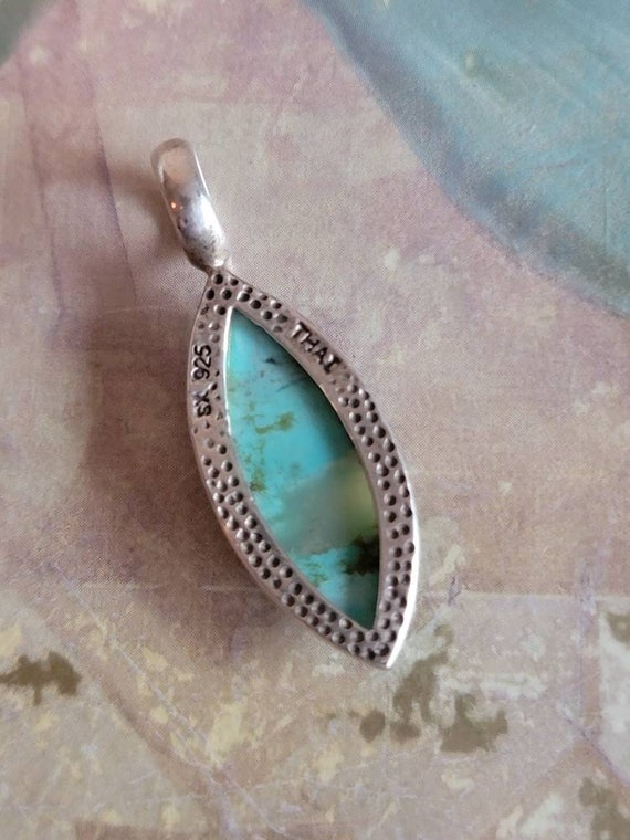 Vintage Sterling Silver and Faceted Turquoise Dia… - image 6